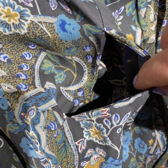 Free People Womens Rain or Shine Crochet Trim Boho Dress Paisley Print Green XS - Picture 9 of 10